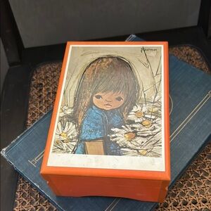 Vintage Art Music Box with Girl print by Jaklien Moerman